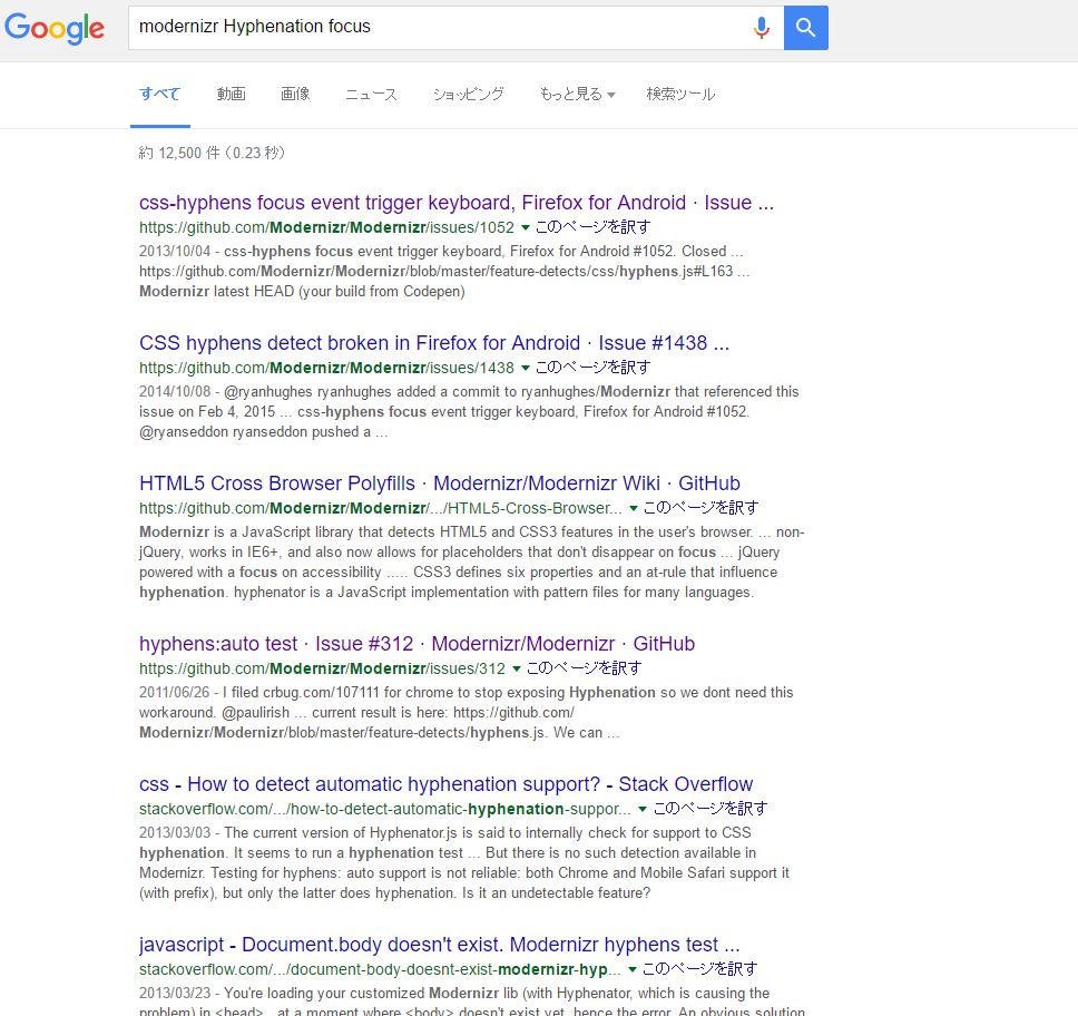 modernizr Hyphenation focus